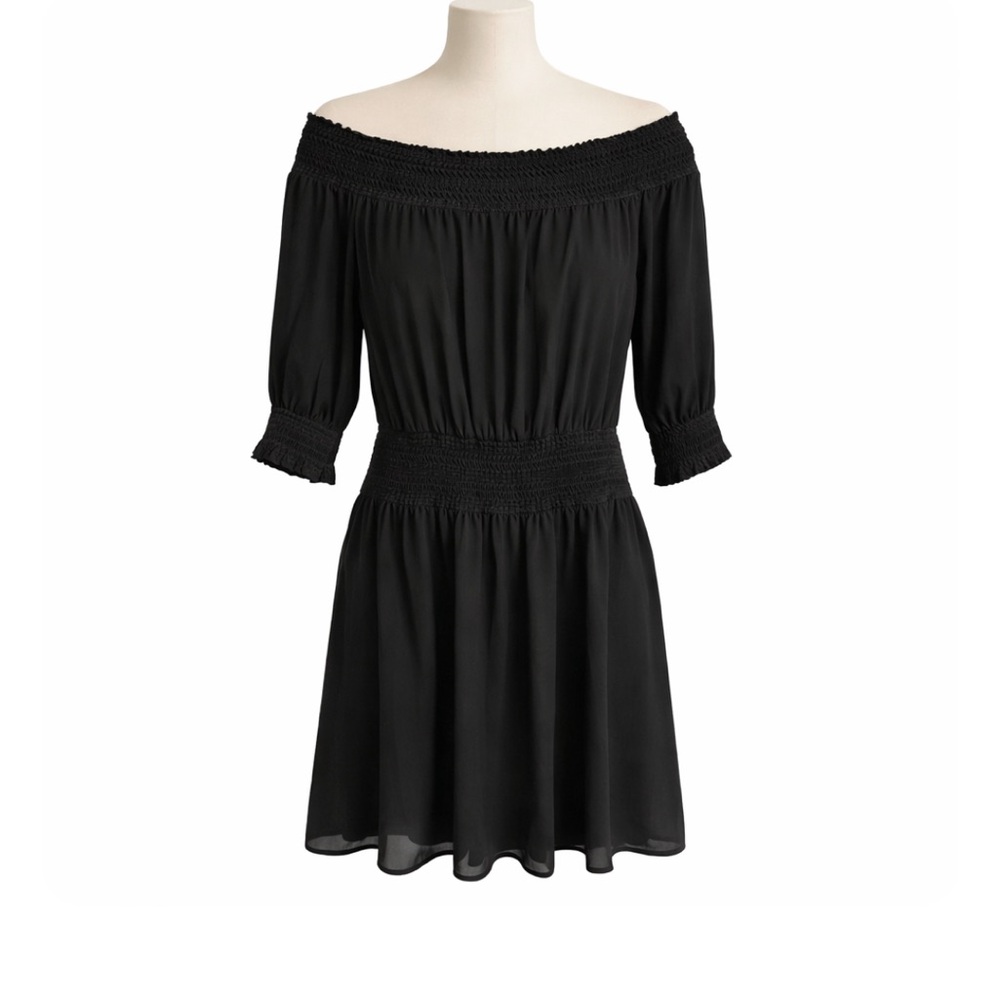 Michael Kors Black Mini Off Shoulder Dress